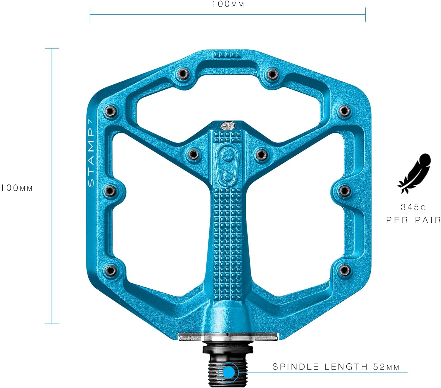 Crankbrothers Stamp Flat BMX/MTB Bike Pedal - Platform Bicycle Pedal, Minimal Profile, Adjustable Grip