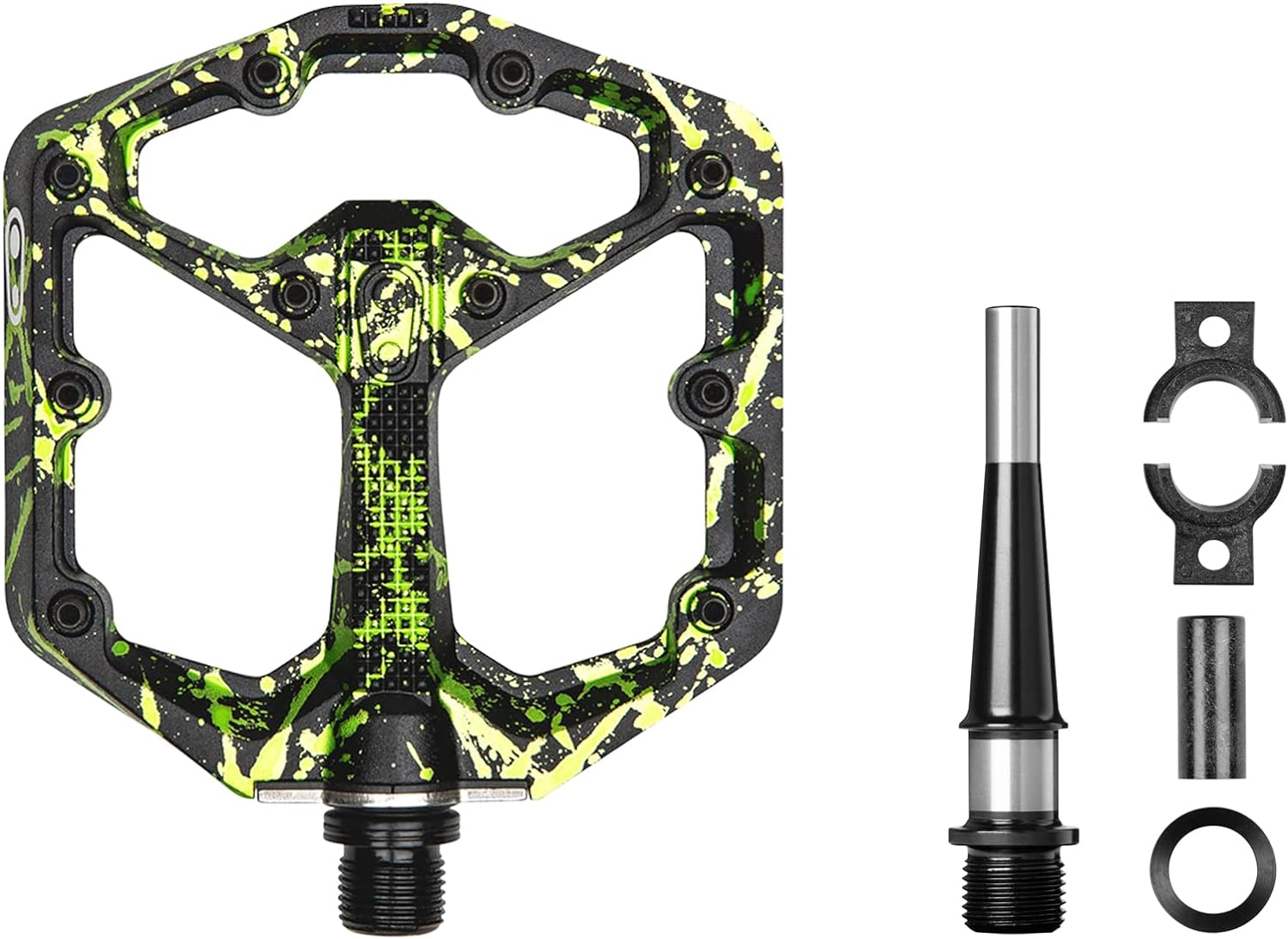Crankbrothers Stamp 7 Mountainbike-Pedale – Splatter-Kollektion – MTB Enduro DH BMX konkave Plattform – flaches Paar Fahrrad-Mountainbike-Pedale (verstellbare Stifte im Lieferumfang enthalten