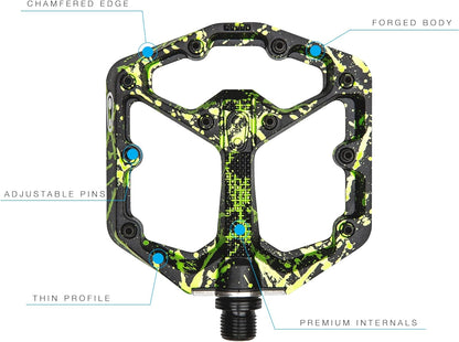 Crankbrothers Stamp 7 Mountainbike-Pedale – Splatter-Kollektion – MTB Enduro DH BMX konkave Plattform – flaches Paar Fahrrad-Mountainbike-Pedale (verstellbare Stifte im Lieferumfang enthalten
