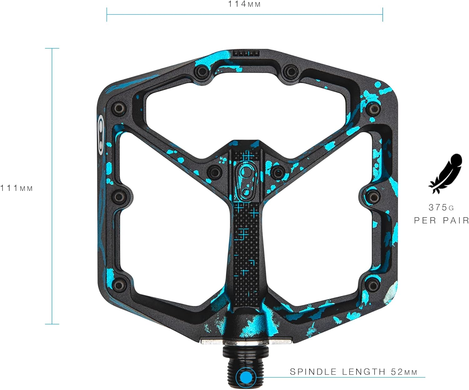 Crankbrothers Stamp 7 Platform Limited Edition Bicycle Pedals Large Size 43-49 Black / Blue