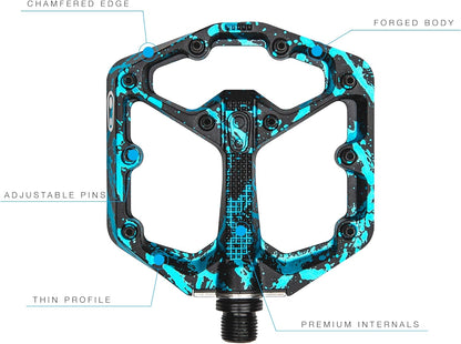 Crankbrothers Stamp 7 Mountain Bike Pedals, Size Small, Black/Blue
