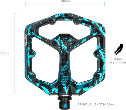 Crankbrothers Stamp 7 Mountain Bike Pedals, Size Small, Black/Blue