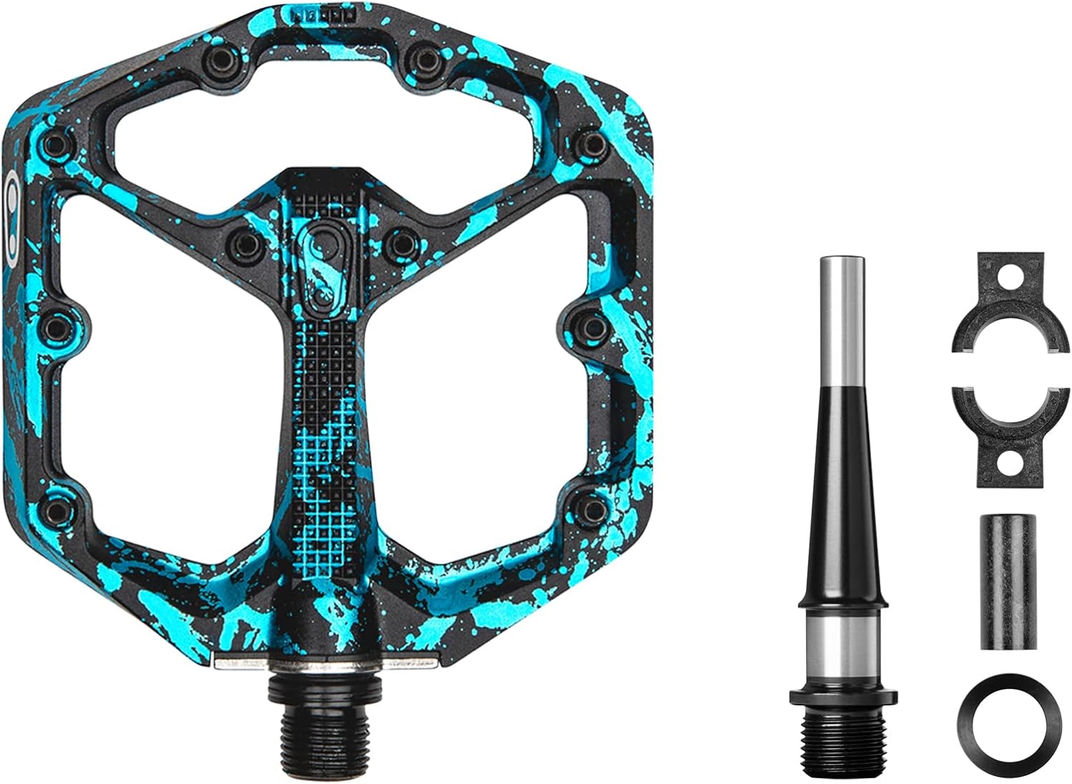 Crankbrothers Stamp 7 Mountain Bike Pedals, Size Small, Black/Blue