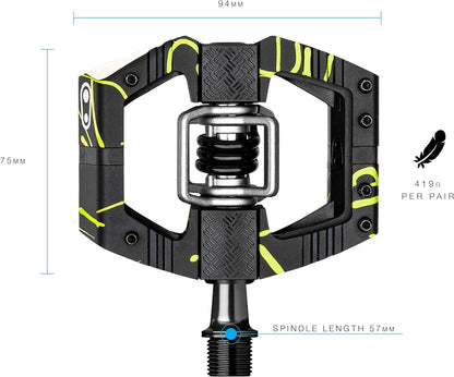 Crankbrothers Mallet E Mountain Bike Pedals - Splatter Collection - MTB Enduro Optimized Platform - Clip-in System Pair of Bicycle Mountain Bike Pedals (Cleats Included