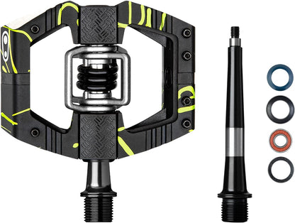 Crankbrothers Mallet E Mountain Bike Pedals - Splatter Collection - MTB Enduro Optimized Platform - Clip-in System Pair of Bicycle Mountain Bike Pedals (Cleats Included