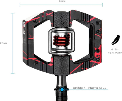 Crankbrothers Mallet E Mountain Bike Pedals - Splatter Collection - MTB Enduro Optimized Platform - Clip-in System Pair of Bicycle Mountain Bike Pedals (Cleats Included