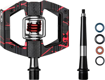 Crankbrothers Mallet E Mountain Bike Pedals - Splatter Collection - MTB Enduro Optimized Platform - Clip-in System Pair of Bicycle Mountain Bike Pedals (Cleats Included