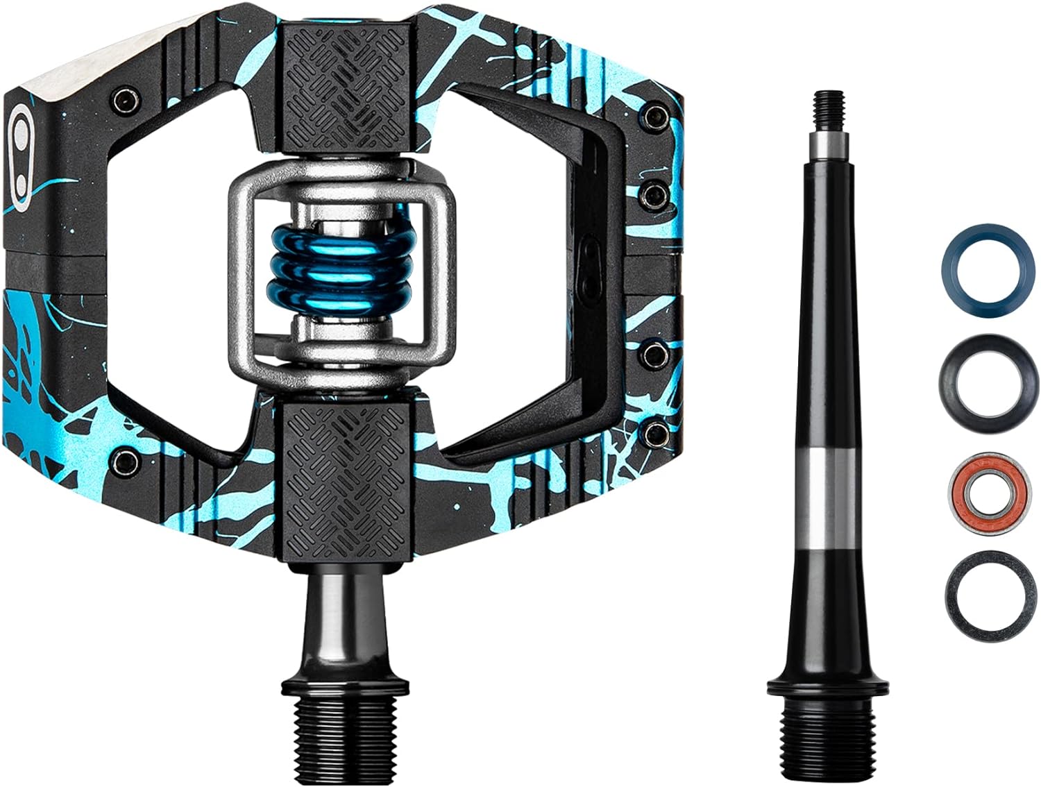 Crankbrothers Mallet E Mountain Bike Pedals - Splatter Collection - Optimized Platform MTB Enduro - Mountain Bike Pedal Clip System (Cleats Included