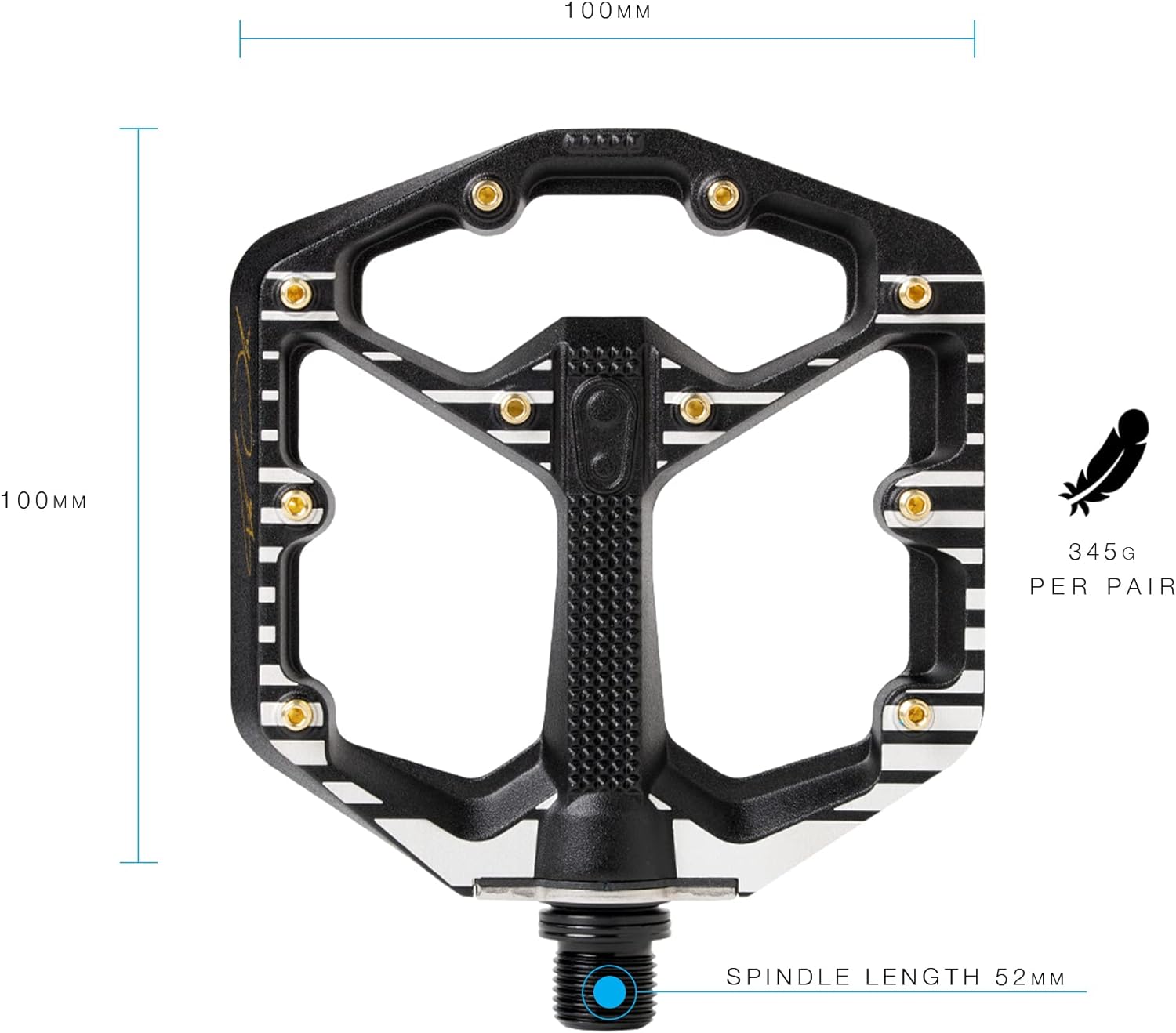 Crankbrothers Stamp Flat BMX/MTB Bike Pedal - Platform Bicycle Pedal, Minimal Profile, Adjustable Grip