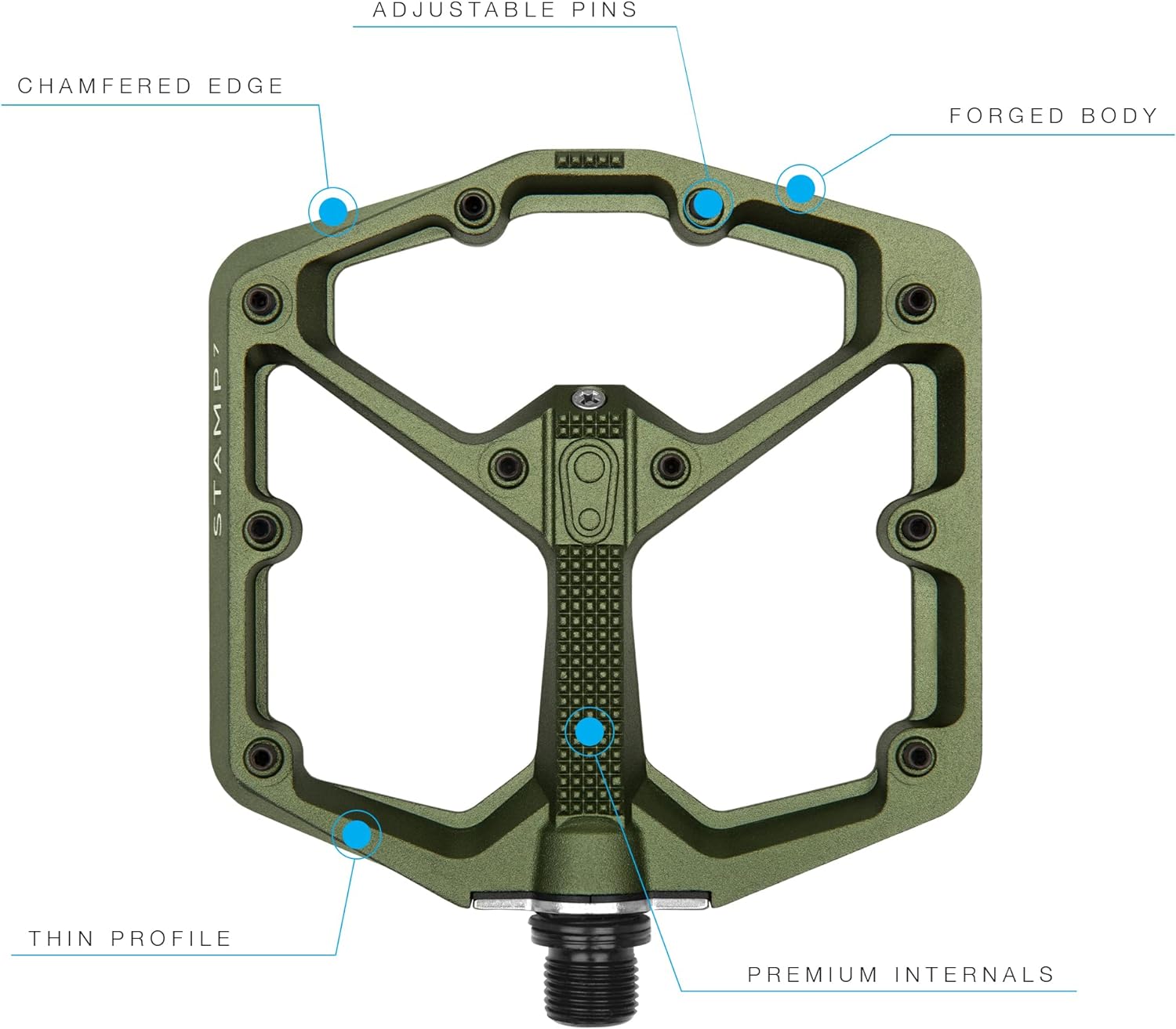 CRANKBROTHERS Pedals STAMP 7 Large Dark Green