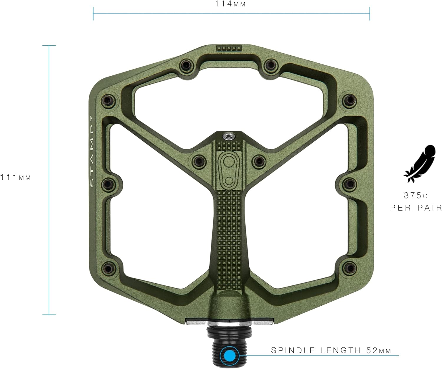 CRANKBROTHERS Pedals STAMP 7 Large Dark Green