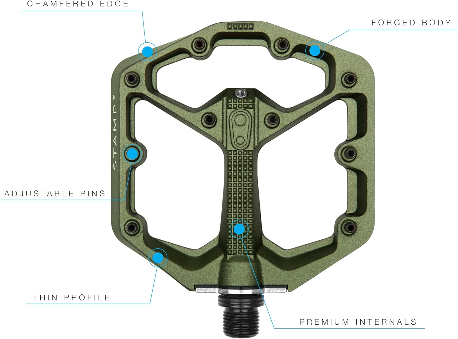 Crankbrothers Stamp Flat MTB Pedals - Size-Specific, Lightweight, Versatile, Durable Bike Pedals