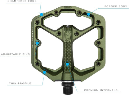 Crankbrothers Stamp Flat MTB Pedals - Size-Specific, Lightweight, Versatile, Durable Bike Pedals