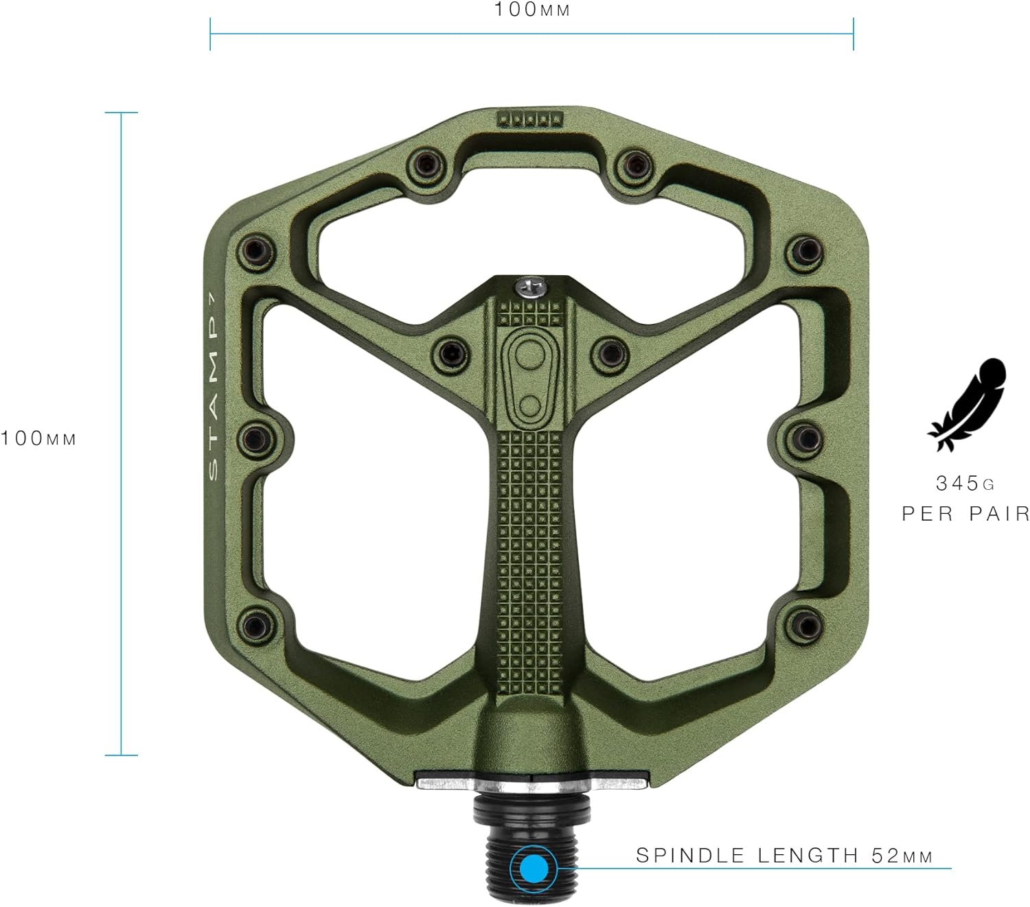 Crankbrothers Stamp Flat MTB Pedals - Size-Specific, Lightweight, Versatile, Durable Bike Pedals