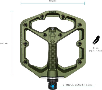 Crankbrothers Stamp Flat MTB Pedals - Size-Specific, Lightweight, Versatile, Durable Bike Pedals
