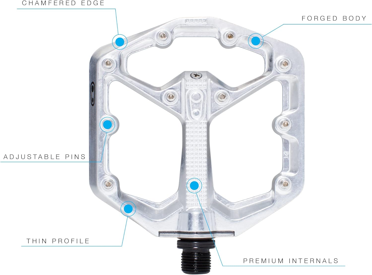 Crankbrothers Stamp Flat MTB Pedales Pedales de Bicicleta de tamaño específico, Ligeros, versátiles y duraderos