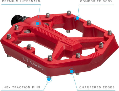 Crankbrothers Stamp Flat BMX/MTB Bike Pedal - Platform Bicycle Pedal, Minimal Profile, Adjustable Grip