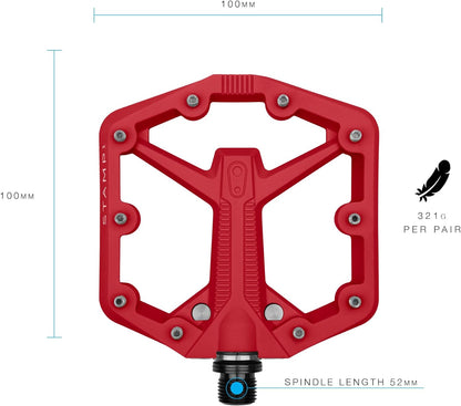 Crankbrothers Stamp Flat BMX/MTB Bike Pedal - Platform Bicycle Pedal, Minimal Profile, Adjustable Grip