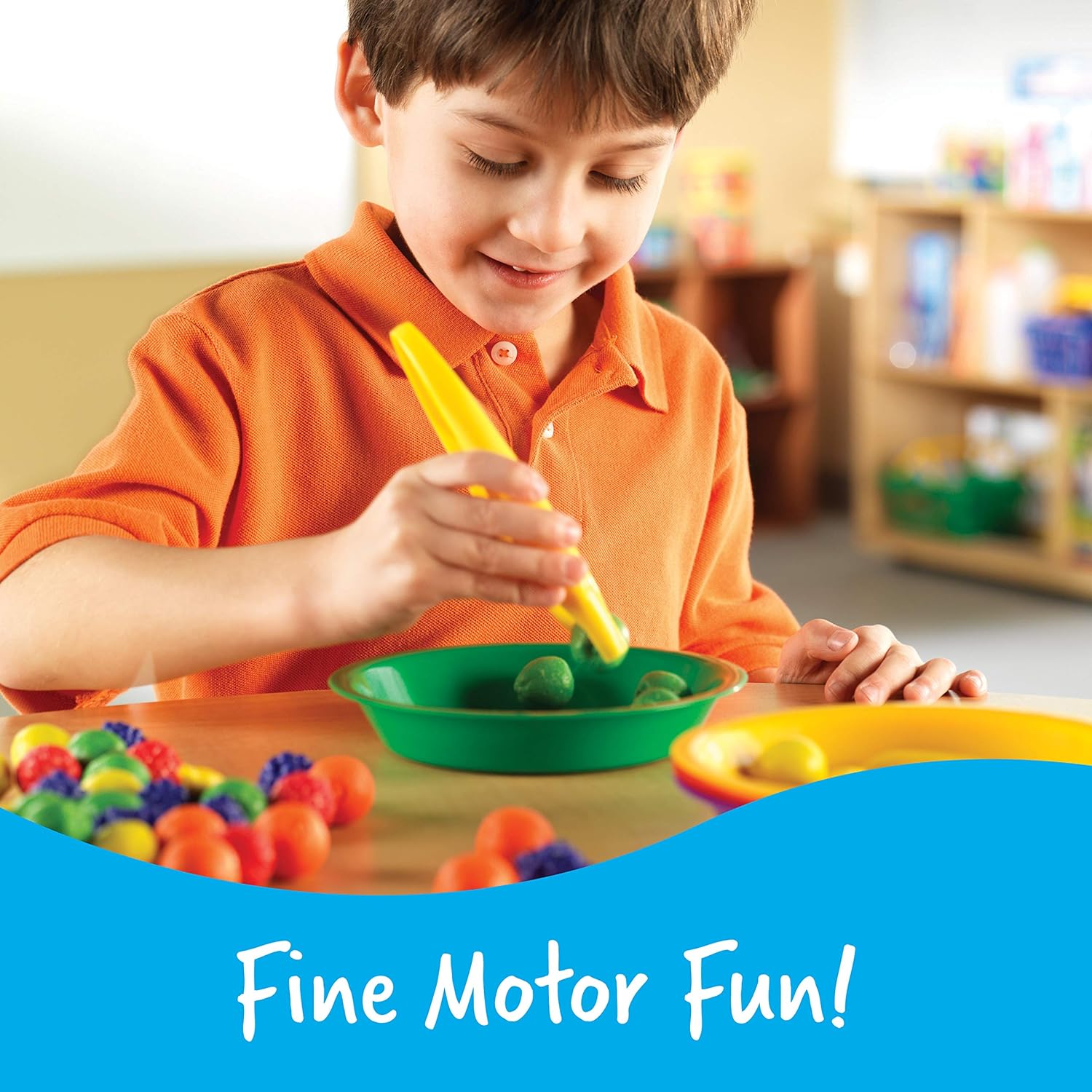 Learning Resources Pinzas jumbo, niños, material montessori, motricidad fina, 3 años