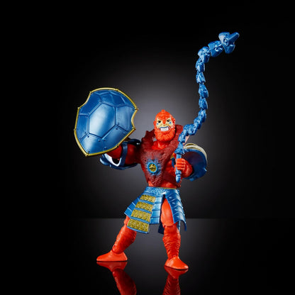 Masters of the Universe MOTU Turtles of Grayskull Beast Man, Figura de acción con armadura samurái, látigo y escudo, inspirado en las Tortugas Ninja, juguete regalo para niños y niñas +6 años, HTH11