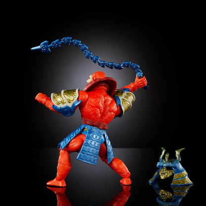 Masters of the Universe MOTU Turtles of Grayskull Beast Man, Figura de acción con armadura samurái, látigo y escudo, inspirado en las Tortugas Ninja, juguete regalo para niños y niñas +6 años, HTH11
