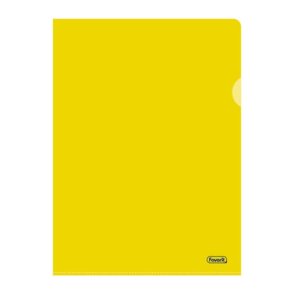 Favorit, L-Shaped Folders, Pack of 25, Size 22 x 30 cm with at Least 30% Bio Based Polyethylene, High Thickness Yellow