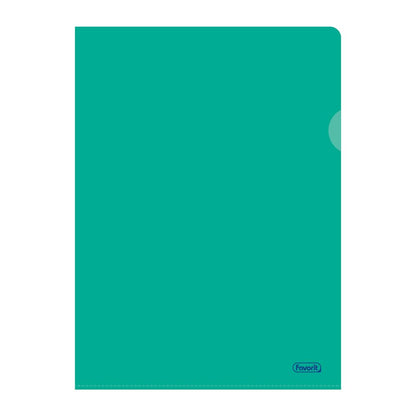 Favorit, L-Shaped Folders 25 Pieces, Size 22 x 30 cm with at Least 30% Bio Based Polyethylene, High Thickness Green