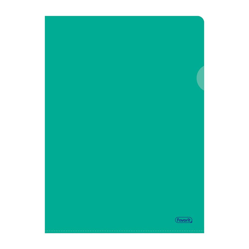 Favorit, L-Shaped Folders 25 Pieces, Size 22 x 30 cm with at Least 30% Bio Based Polyethylene, High Thickness Green