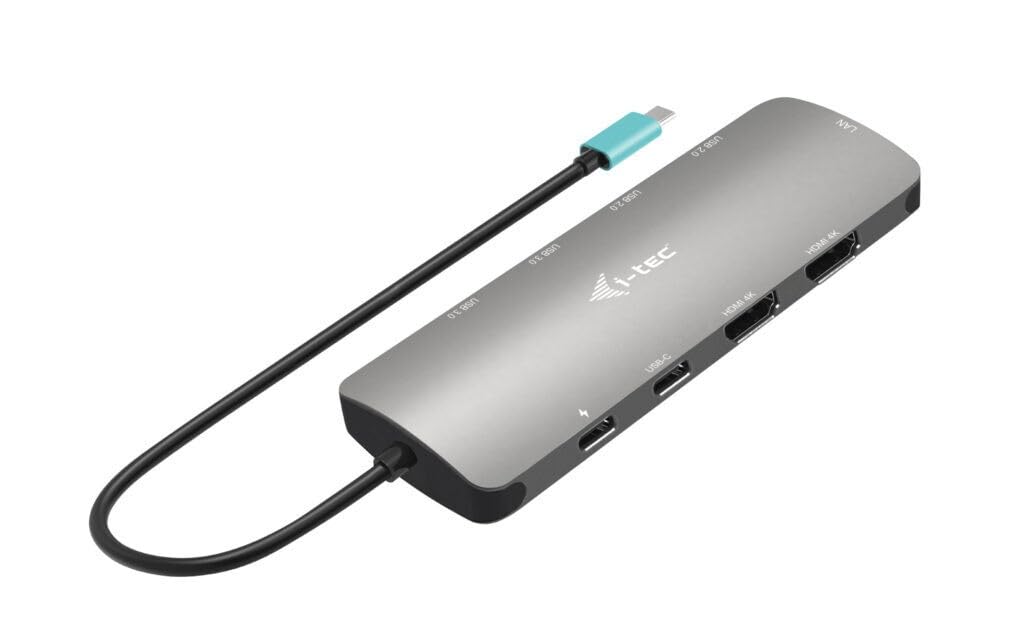 i-tec USB-C Metal Nano 2x Display Docking Station PD 100W mit Charger 112W