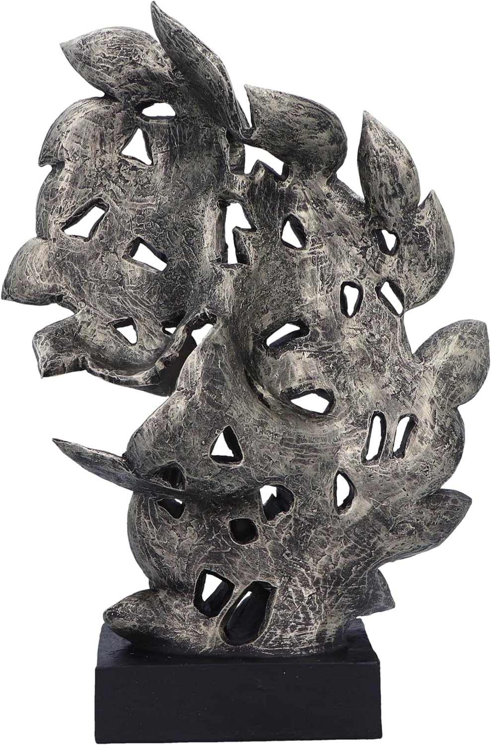 Nemesis Now Natural Emotion - Kiss 37cm, Resin, Silver, Kissing Couple Leaves Sculpture, Wedding or Valentine's Day Gift, Ideal For Nature & Art Lovers, Cast in the Finest Resin, Expertly Hand-Painted
