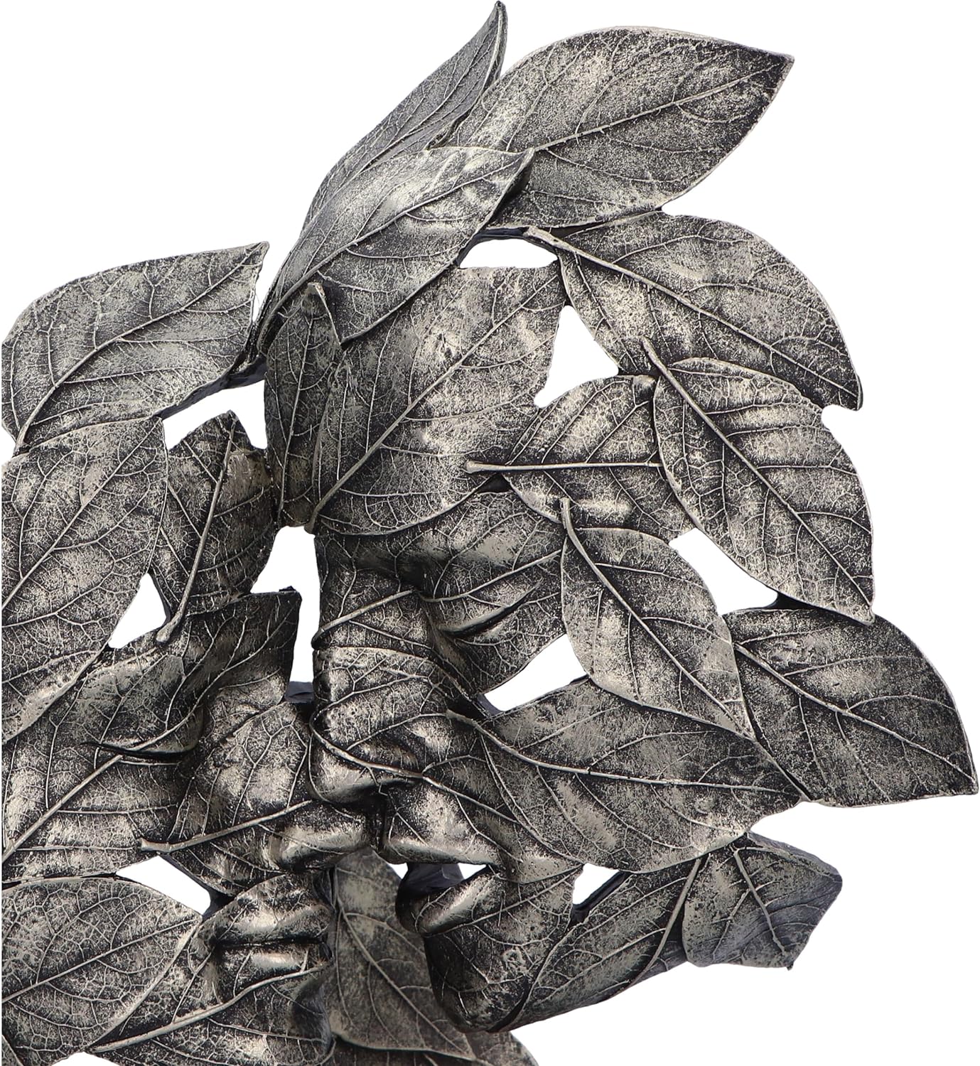 Nemesis Now Natural Emotion - Kiss 37cm, Resin, Silver, Kissing Couple Leaves Sculpture, Wedding or Valentine's Day Gift, Ideal For Nature & Art Lovers, Cast in the Finest Resin, Expertly Hand-Painted
