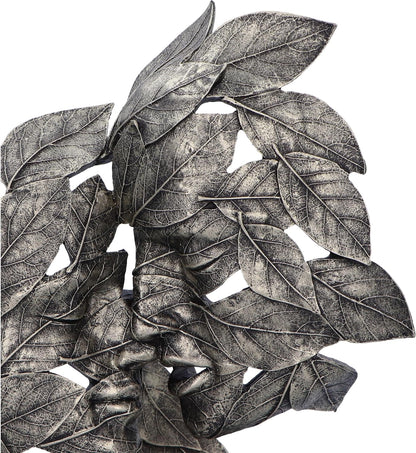 Nemesis Now Natural Emotion - Kiss 37cm, Resin, Silver, Kissing Couple Leaves Sculpture, Wedding or Valentine's Day Gift, Ideal For Nature & Art Lovers, Cast in the Finest Resin, Expertly Hand-Painted