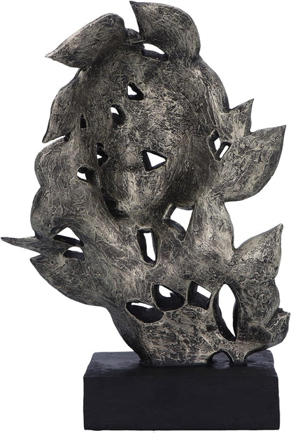 Nemesis Now Natural Emotion - Peace 32cm, Resin, Silver, Face in Leaves Nature Sculpture, Birthday, Ideal For Nature & Art Lovers, Cast in the Finest Resin, Expertly Hand-Painted