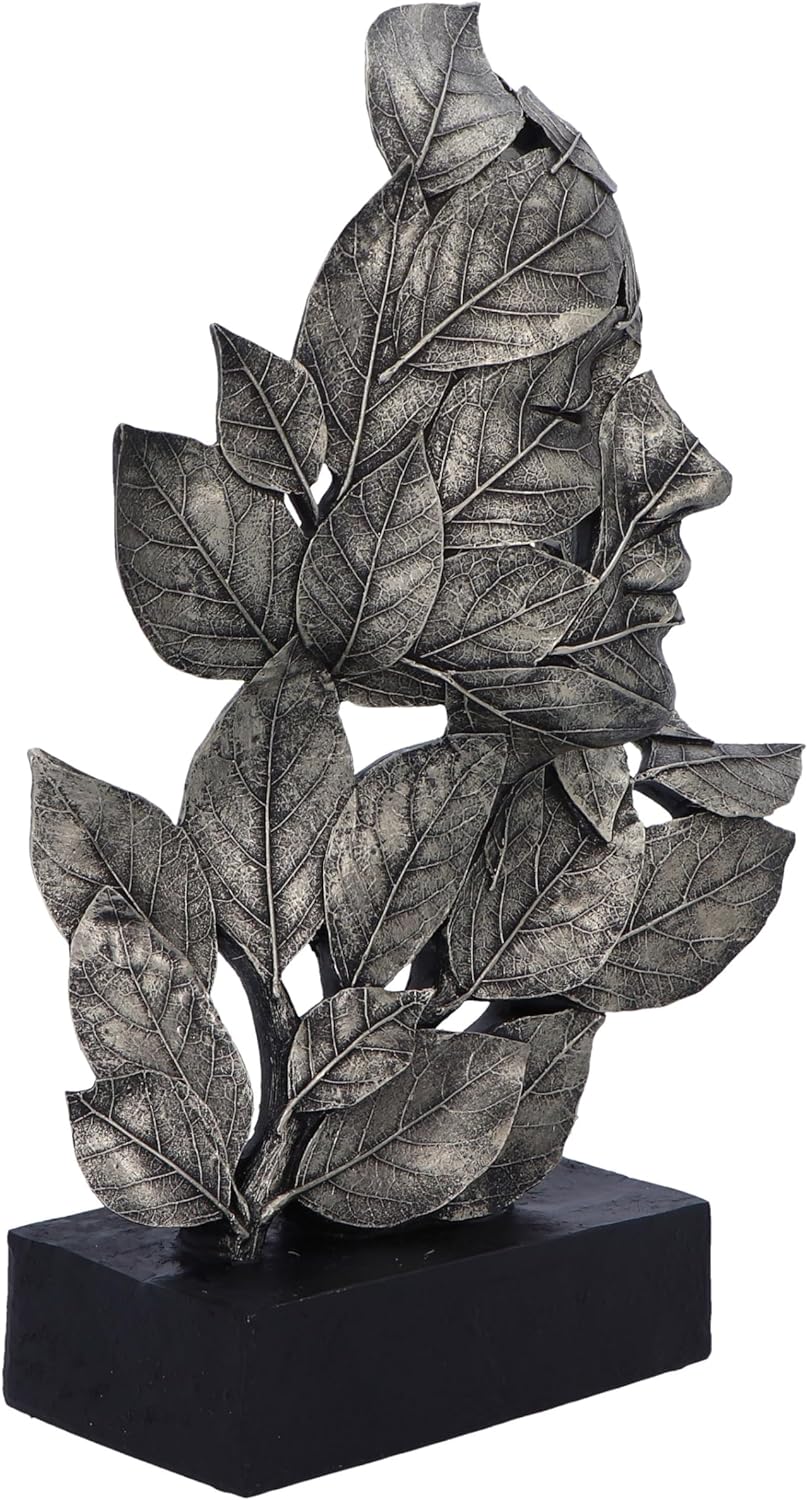 Nemesis Now Natural Emotion - Peace 32cm, Resin, Silver, Face in Leaves Nature Sculpture, Birthday, Ideal For Nature & Art Lovers, Cast in the Finest Resin, Expertly Hand-Painted