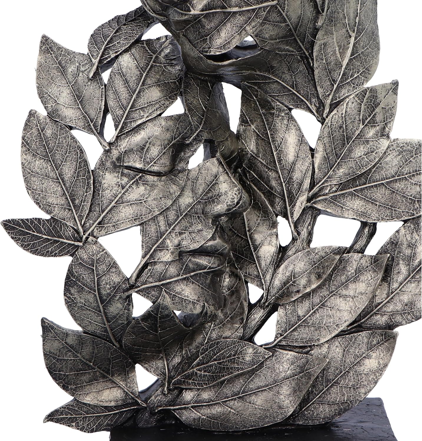 Nemesis Now Natural Emotion - Embrace 38cm, Resin, Silver, Mother & Child Leaves Sculpture, Baby Shower, For Nature & Art Lovers, Cast in the Finest Resin, Expertly Hand-Painted 38cm Silver