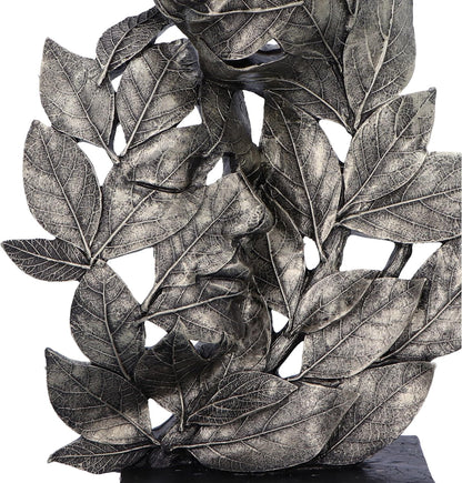 Nemesis Now Natural Emotion - Embrace 38cm, Resin, Silver, Mother & Child Leaves Sculpture, Baby Shower, For Nature & Art Lovers, Cast in the Finest Resin, Expertly Hand-Painted 38cm Silver