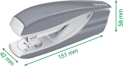 Leitz WOW Grapadora Roja, Hasta 30 Hojas a la Vez, Cuerpo Metálico Ergonómico, Incluye 200 Grapas, Gama WOW, Grapadora Metálica, 55021026