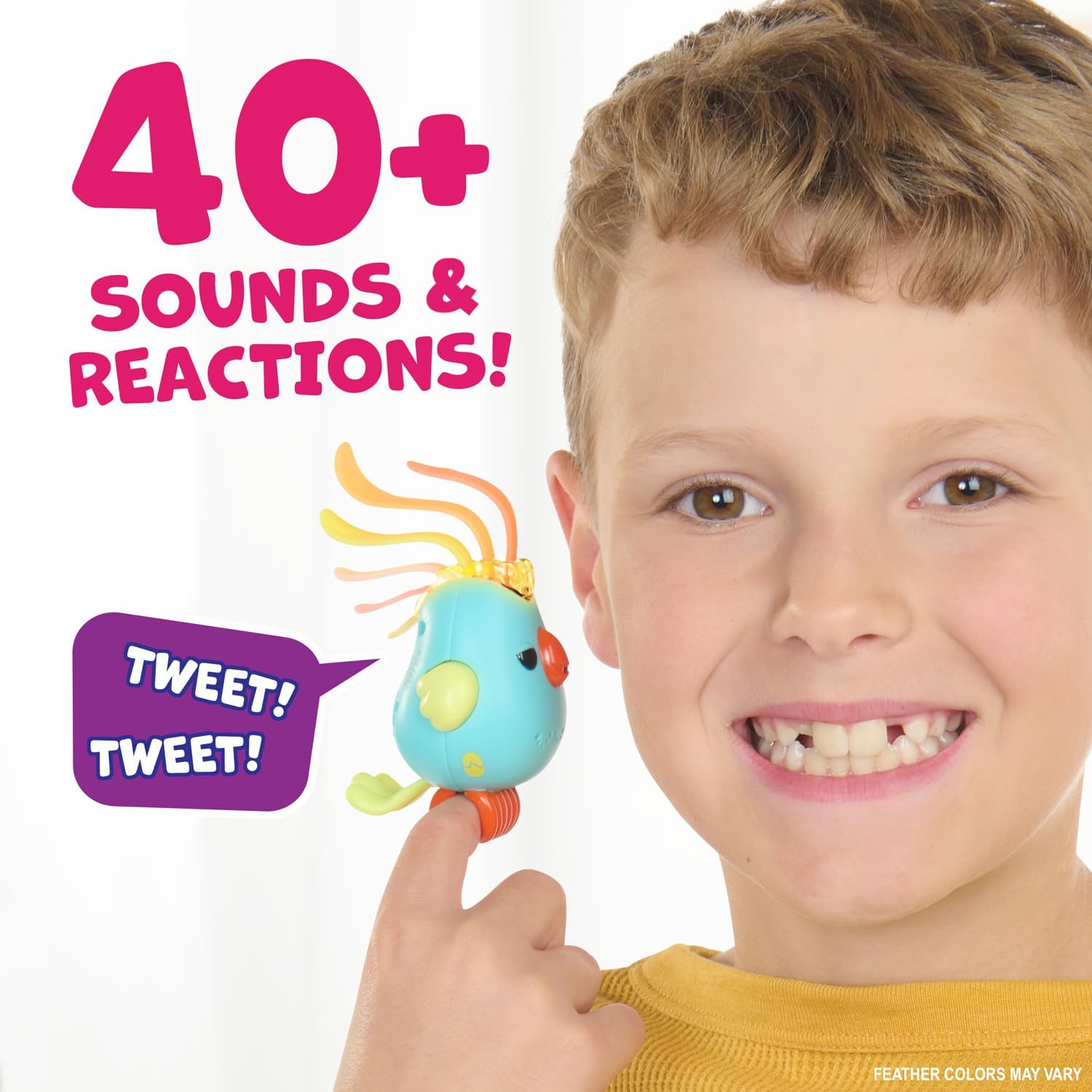 Fingerlings Sweet Tweets Interactive Bird: Debbie, Record & Play Secret Messages, 40+ Sounds & Reactions, Pink