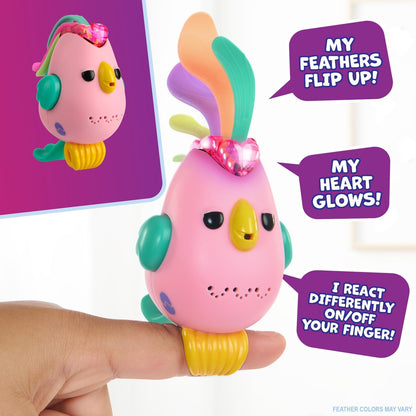 Fingerlings Sweet Tweets Interactive Bird: Debbie, Record & Play Secret Messages, 40+ Sounds & Reactions, Pink