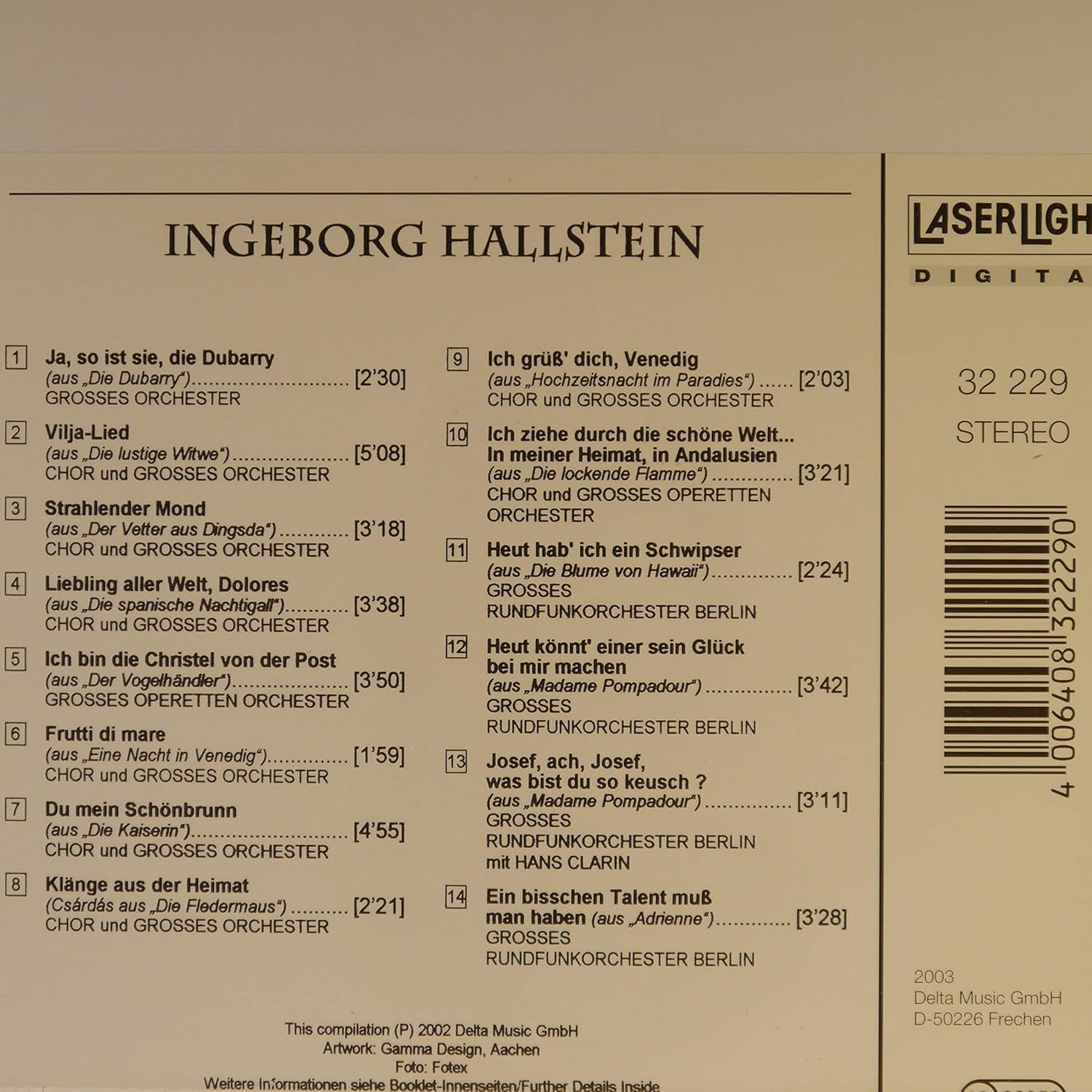Ingeborg Hallstein. 14 bekannte Lieder