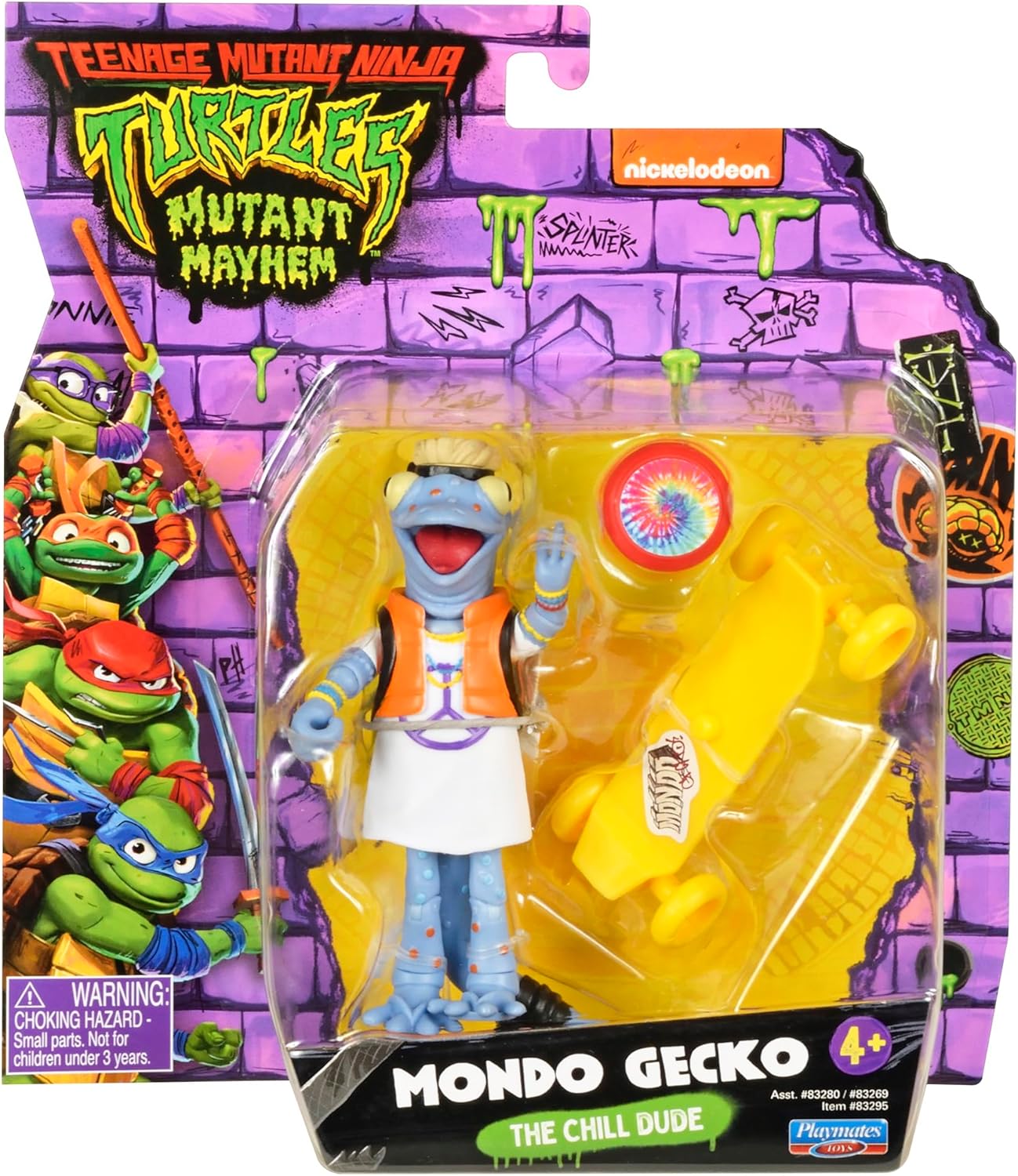 Teenage Mutant Ninja Turtles 83295 Mutant Mayhem 4.25 Inch Mondo Gecko Basic Action Figure. Ideal Present for Boys 4 to 7 Years and TMNT Fans