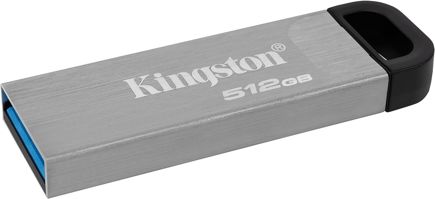 Kingston DataTraveler Kyson USB 3.2 Gen 1 Flash Drive 512GB - Stylish Capless Metal Case