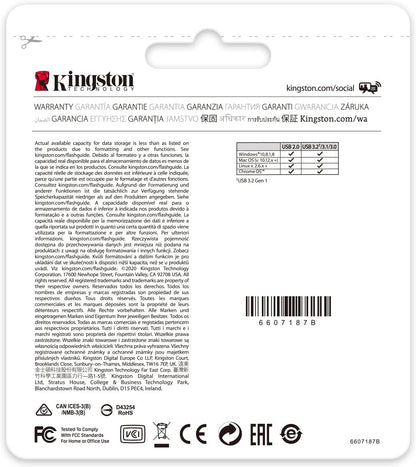 Kingston DataTraveler Kyson USB 3.2 Gen 1 Flash Drive 512GB - Stylish Capless Metal Case