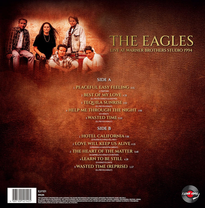 The Eagles - Live At Warner Brothers Studio,1994,180 Gram, 12”LP Record, Label: I Love Vinyl