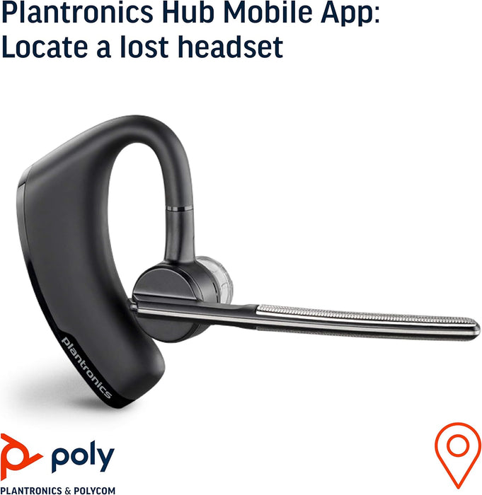 Plantronics - Voyager Legend (Poly) - Bluetooth Single-Ear (Monaural) Headset - Connect to your PC, Mac, Tablet, or Cell Phone - Noise Canceling , black