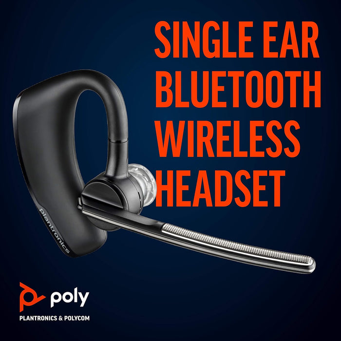 Plantronics - Voyager Legend (Poly) - Bluetooth Single-Ear (Monaural) Headset - Connect to your PC, Mac, Tablet, or Cell Phone - Noise Canceling , black