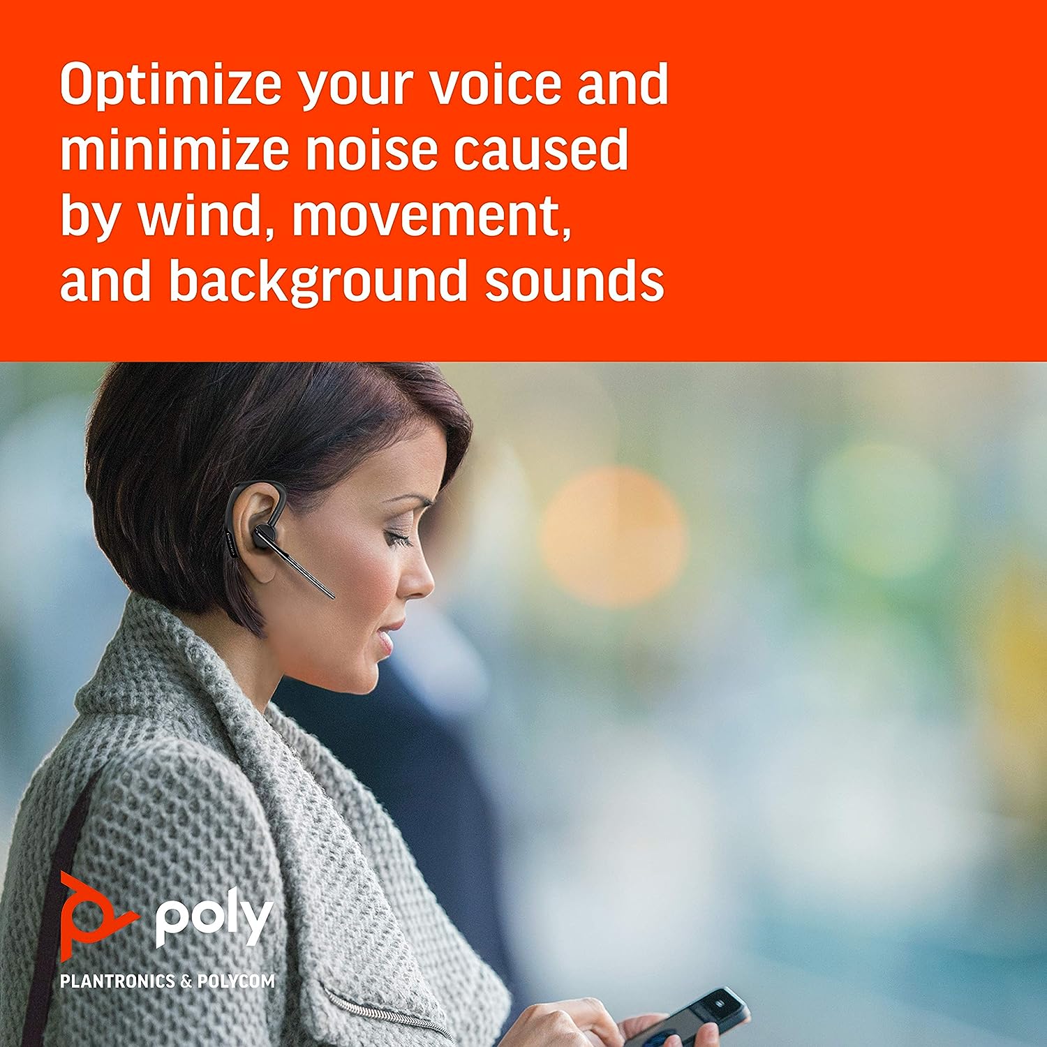 Plantronics - Voyager Legend (Poly) - Bluetooth Single-Ear (Monaural) Headset - Connect to your PC, Mac, Tablet, or Cell Phone - Noise Canceling , black