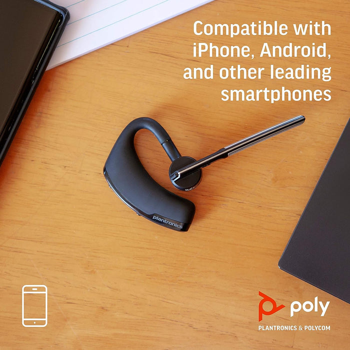 Plantronics - Voyager Legend (Poly) - Bluetooth Single-Ear (Monaural) Headset - Connect to your PC, Mac, Tablet, or Cell Phone - Noise Canceling , black