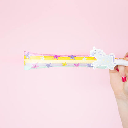 Folat 68367 Party Flutes Unicorns & Rainbows 24 cm-Pack of 6, Multicoloured