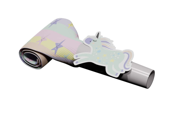 Folat 68367 Party Flutes Unicorns & Rainbows 24 cm-Pack of 6, Multicoloured